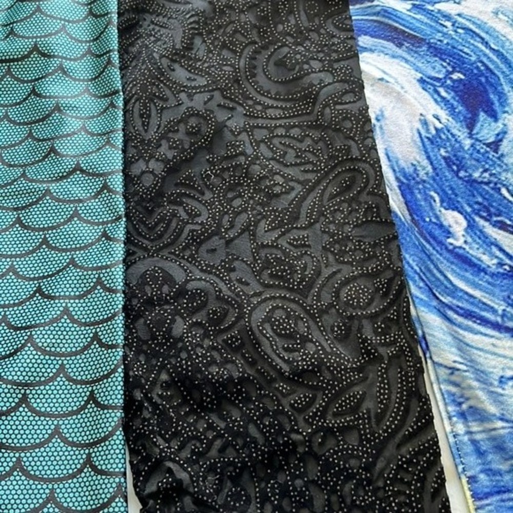 Leggings - Set Of 3, Multi Colors And Patterns, S… - image 2